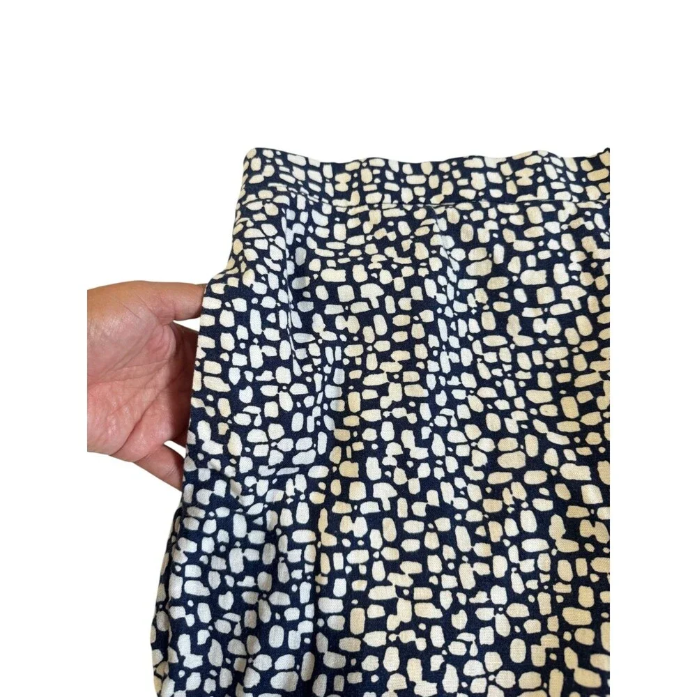 BANANA REPUBLIC Sz XL Wide-Leg High-Rise Linen Blend Pant Pull-On Cropped Pocket
